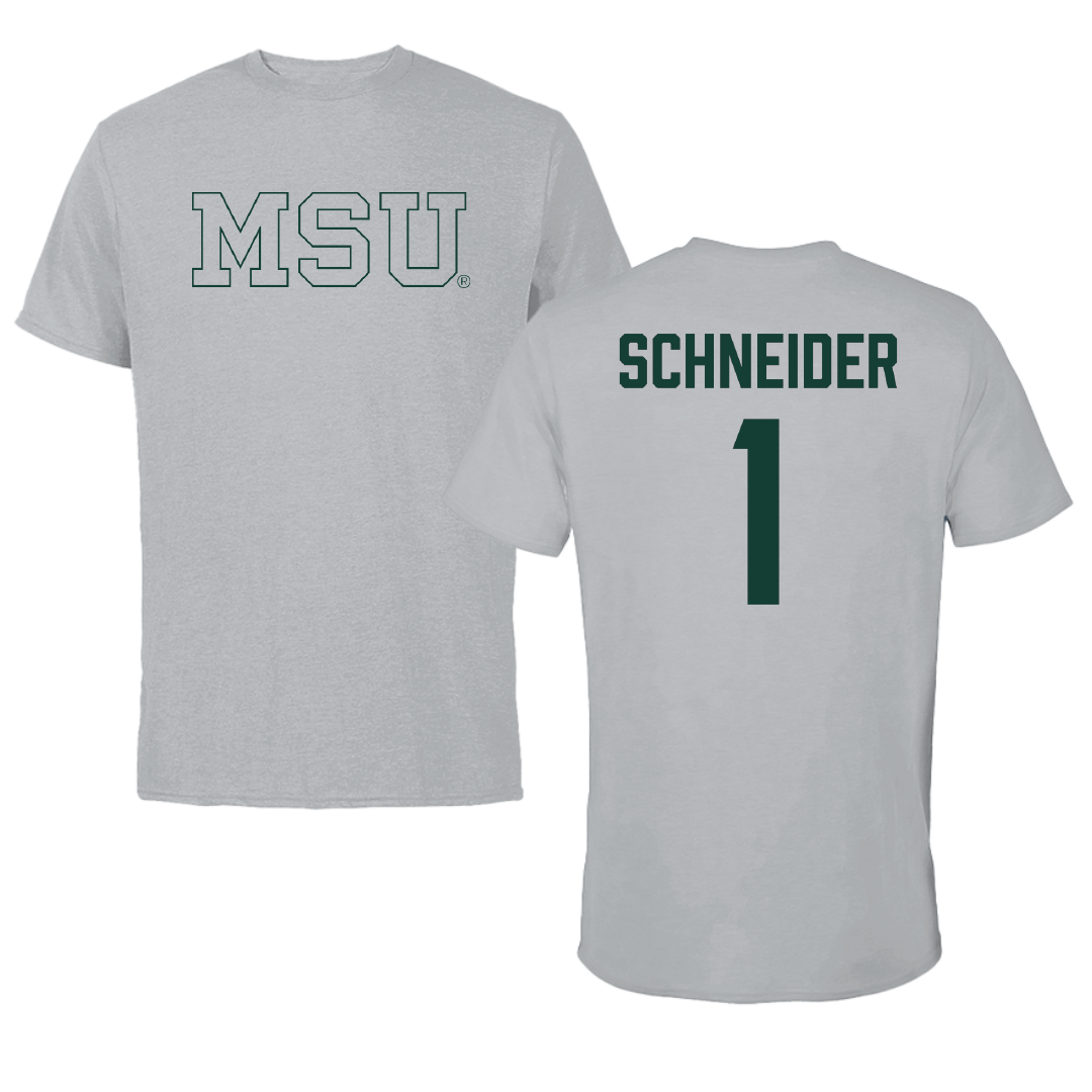 Michigan State University Volleyball Sport Gray Tee - #1 Lia Schneider