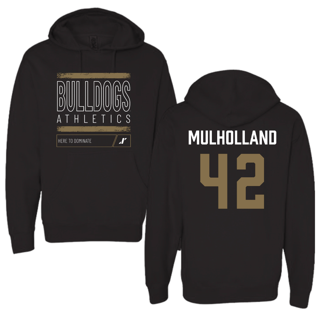 Bryant University Baseball Black Dominate Hoodie - #42 Billy Mulholland