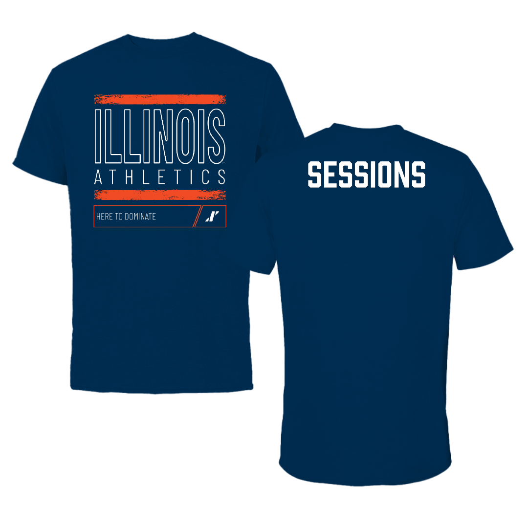 University of Illinois Swimming & Diving Navy Dominate Tee - Kylee Sessions