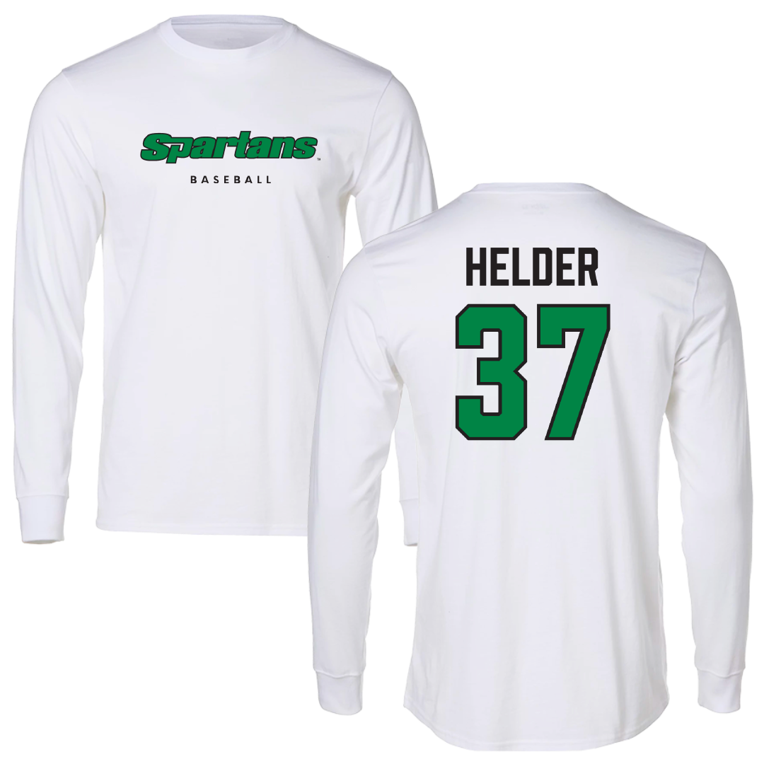 University of South Carolina-Upstate Baseball White Performance Long Sleeve - #37 Gabe Helder