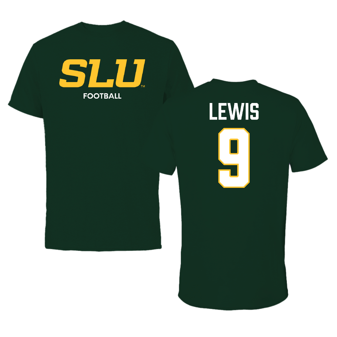 Southeastern Louisiana University Football Forest Green Tee - #9 Darius Lewis