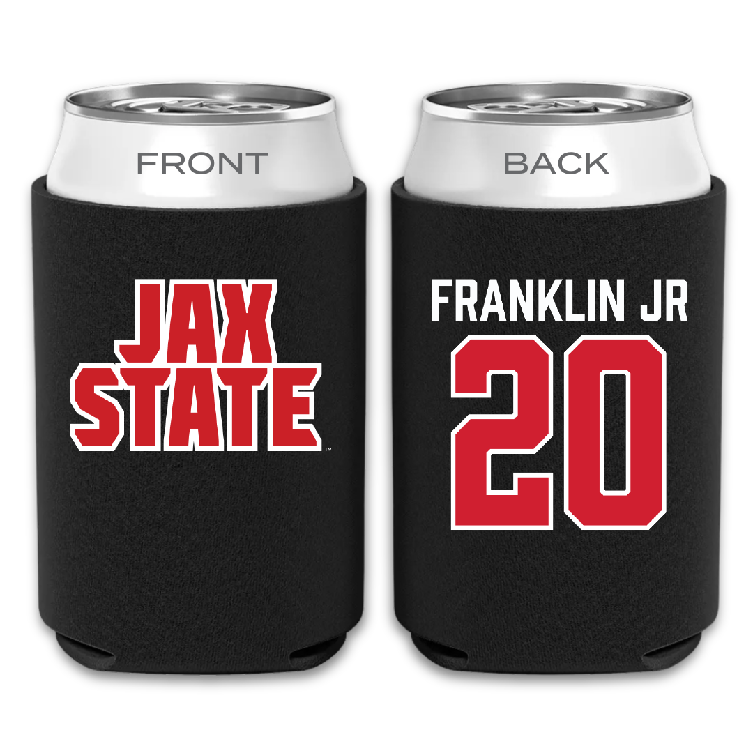 Jacksonville State University Football Black Can Cooler - #20 Travis Franklin Jr