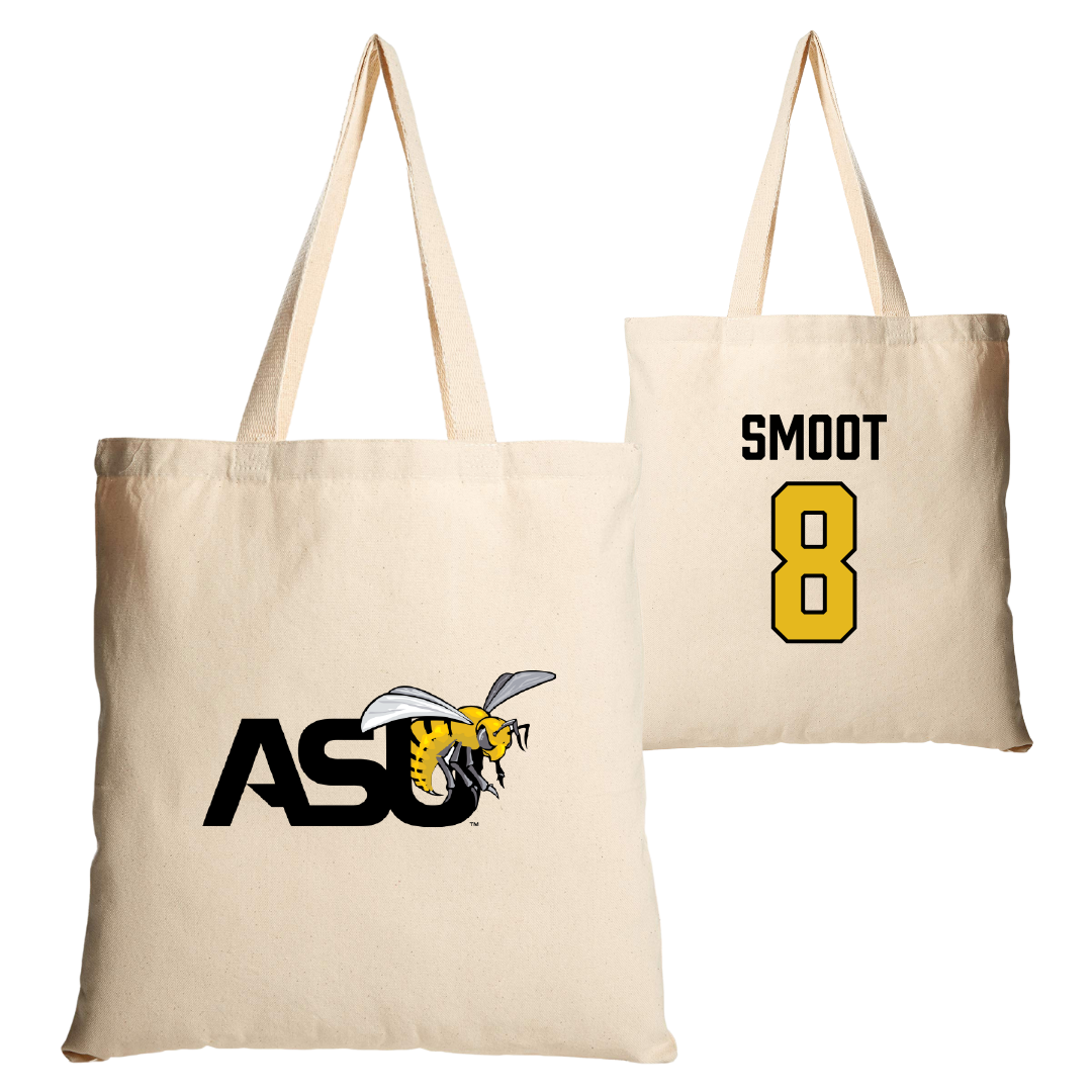 Alabama State University Football Tan Canvas Tote Bag - #8 Te'Sean Smoot