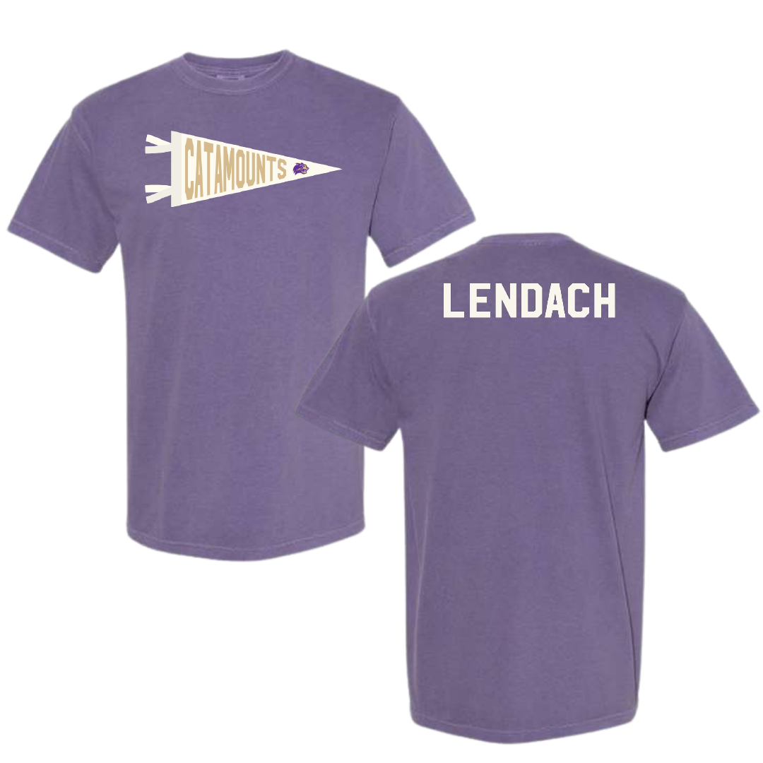 Western Carolina University Golf Purple Pennant Comfort Colors Tee - Josh Lendach