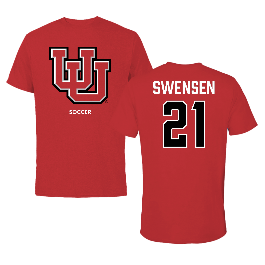 University of Utah Soccer (W) Red Performance Tee - #21 Ali Swensen