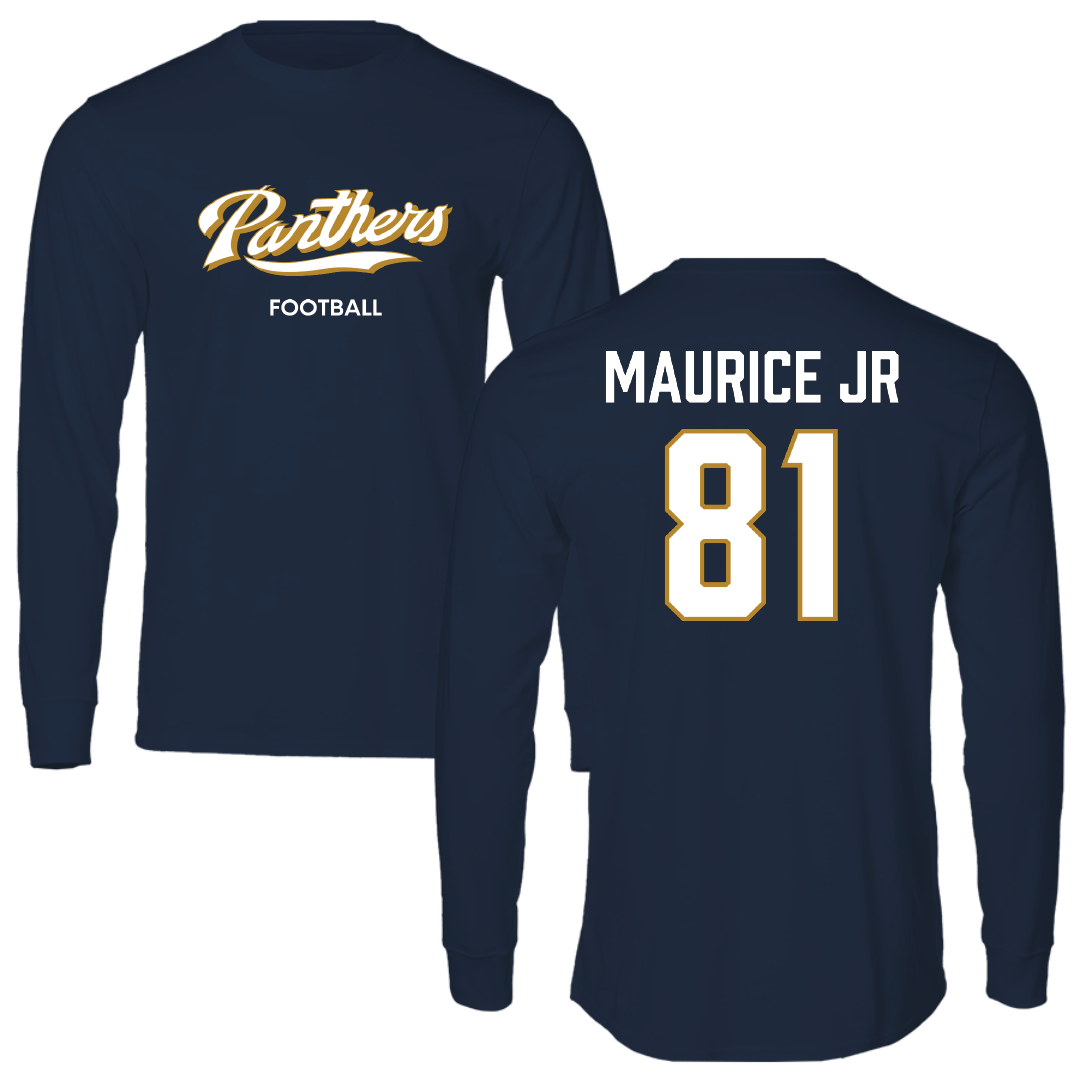 Florida International University Football Navy Performance Long Sleeve - #81 Luby Maurice Jr