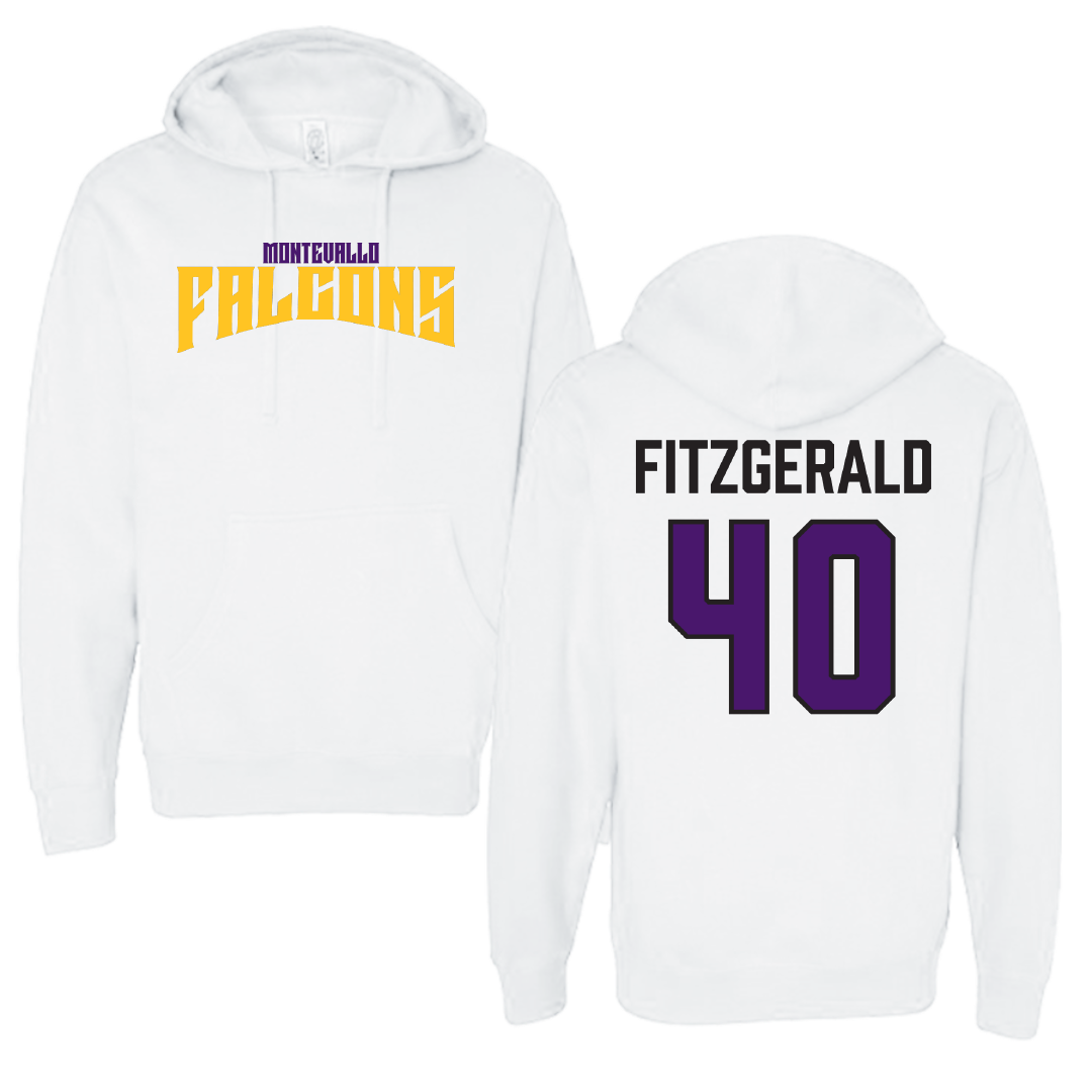 University of Montevallo Baseball White Classic Hoodie - #40 Jack Fitzgerald