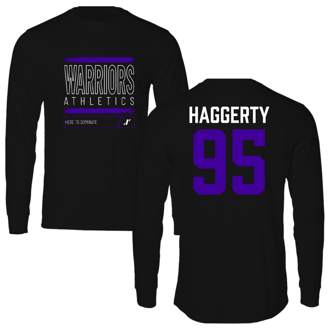 Winona State University Football Black Dominate Long Sleeve - #95 Conner Haggerty