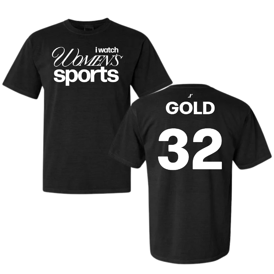 Metropolitan State University of Denver Soccer Black WHM Comfort Colors Tee - #32 Brooklyn Gold