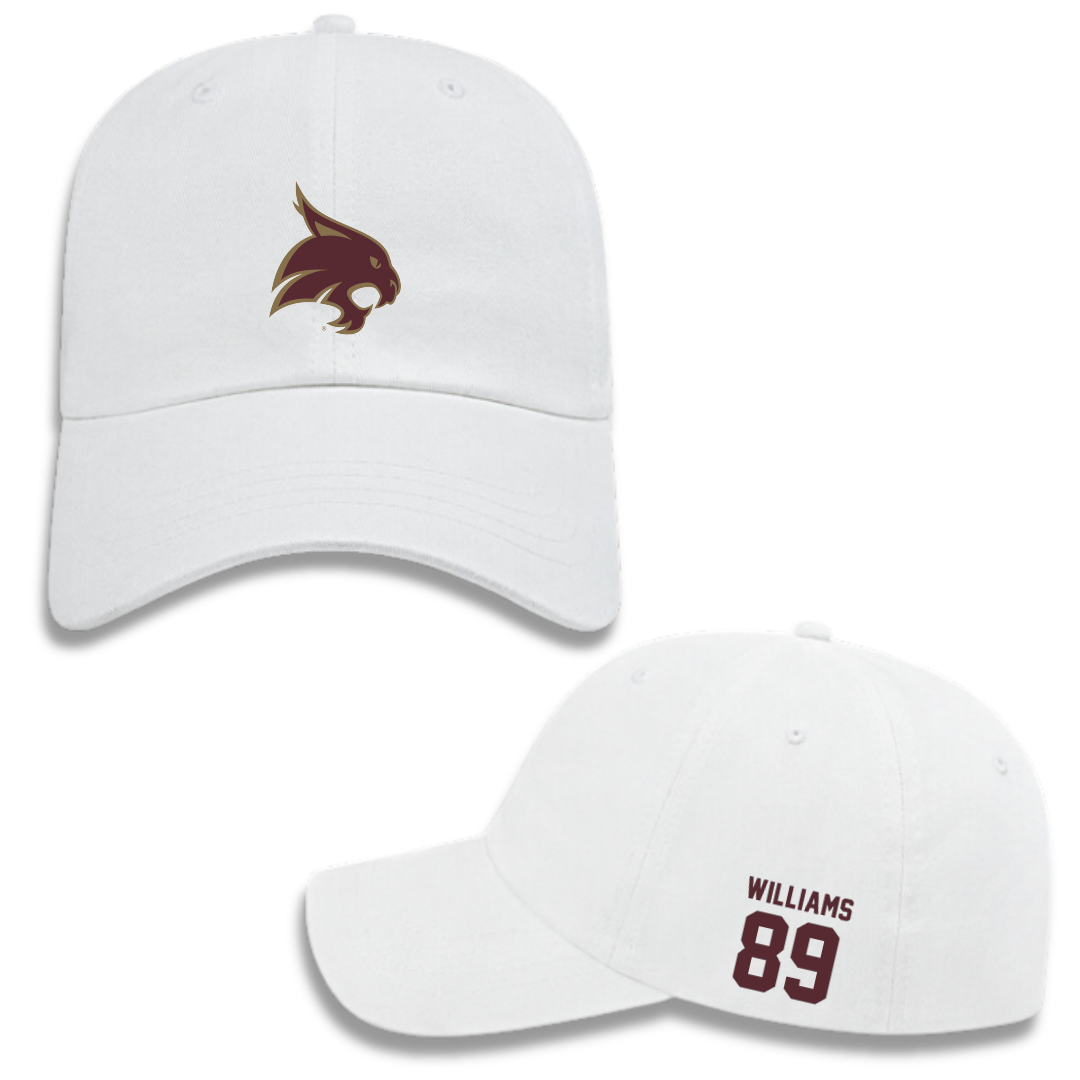 Texas State University Football White Hat - #89 Jordan Williams