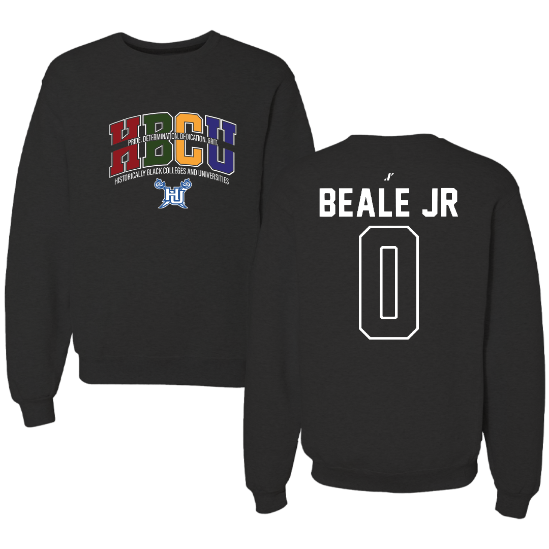 Hampton University Basketball Black HBCU Crewneck - #0 George Beale Jr