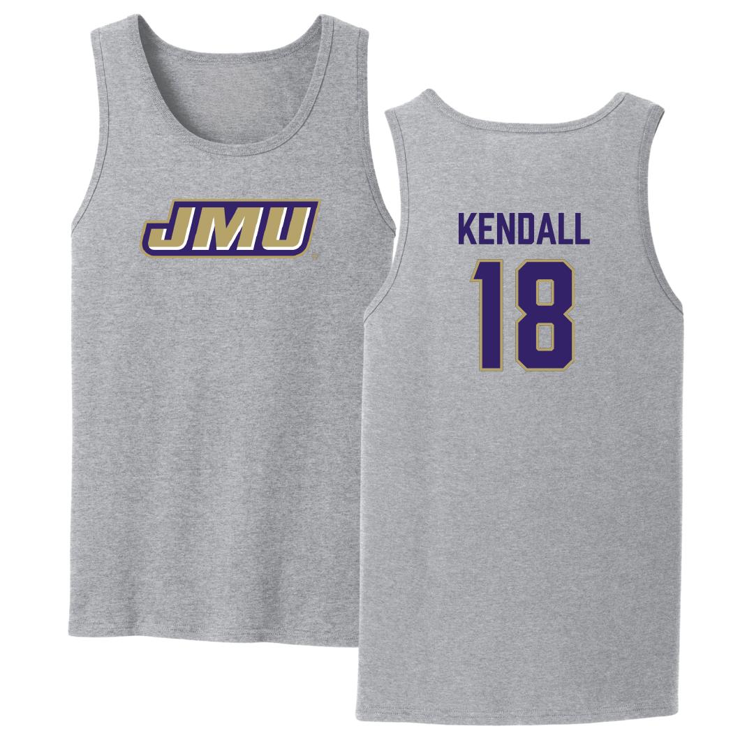James Madison University Football Sport Gray Tank Top - #18 Blake Kendall