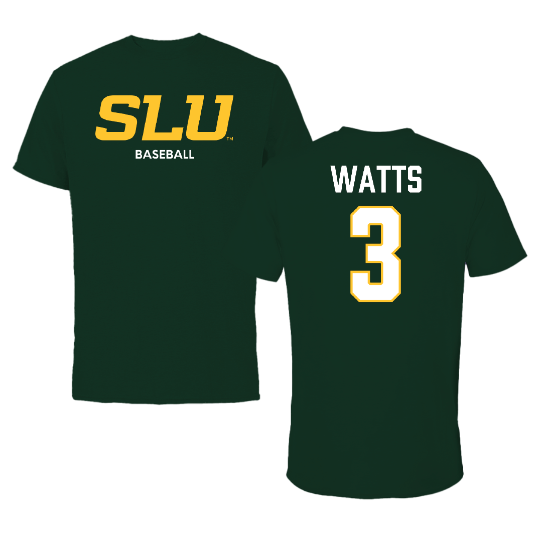Southeastern Louisiana University Baseball Forest Green Tee - #3 Dane Watts
