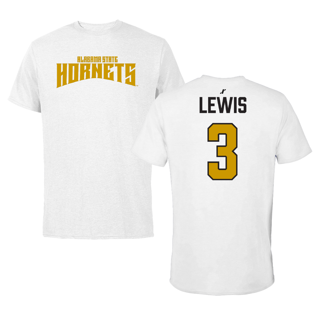 Alabama State University Football White Classic Performance Tee - #3 Keane Lewis