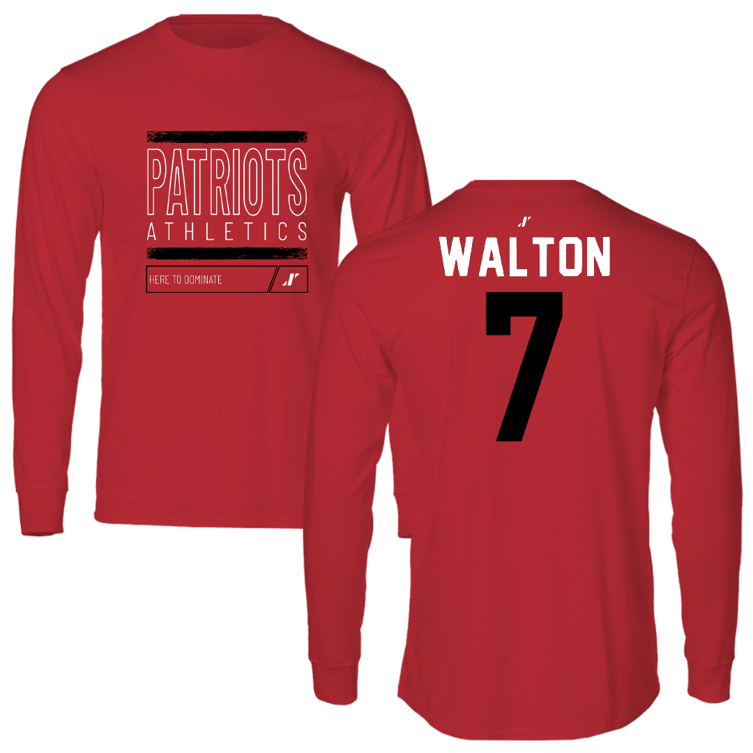 Dallas Baptist University Volleyball Red Dominate Performance Long Sleeve - #7 Aryn Walton