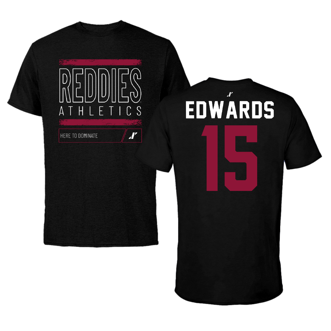 Henderson State University Football Black Dominate Performance Tee - #15 Andrew Edwards