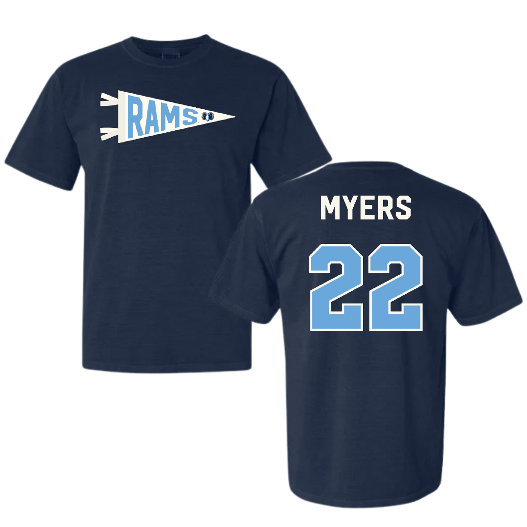 University of Rhode Island Lacrosse Navy Pennant Comfort Colors Tee - #22 Brinley Myers