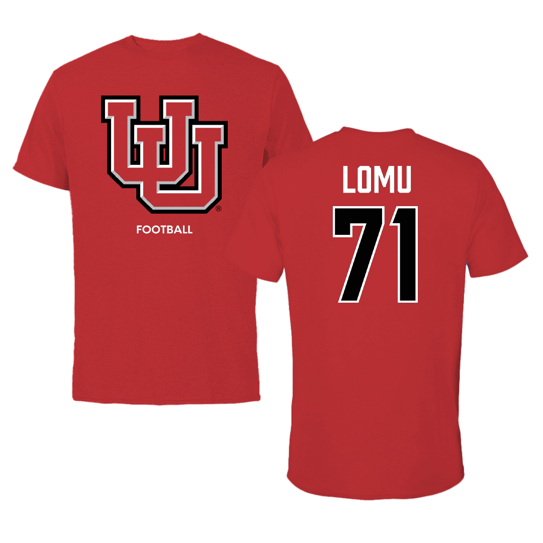 University of Utah Football Red Performance Tee - #71 Caleb Lomu