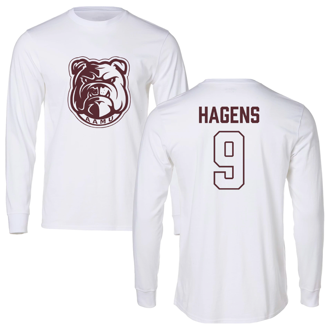 Alabama A&M University Football White Long Sleeve - #9 Mekhi Hagens