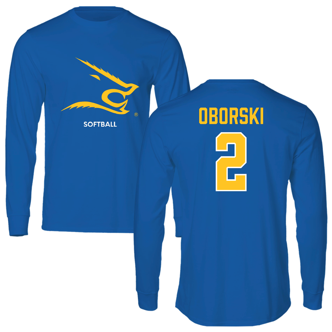 Texas A&M University-Kingsville Softball Blue Long Sleeve - #2 Rylee Oborski