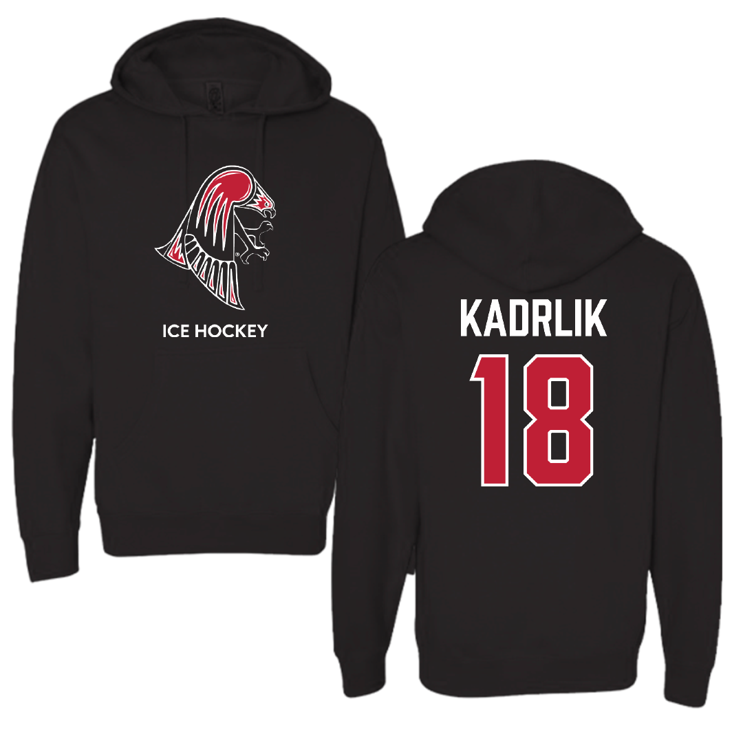 University of Wisconsin-River Falls Ice Hockey (W) Black Hoodie - #18 Makenna Kadrlik