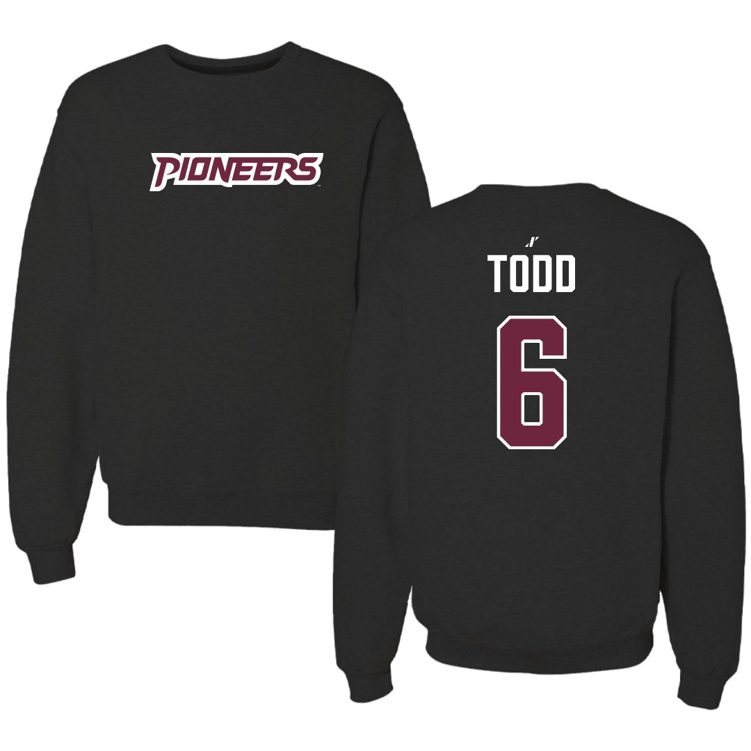 Texas Woman's University Softball Black Crewneck - #6 Riley Todd