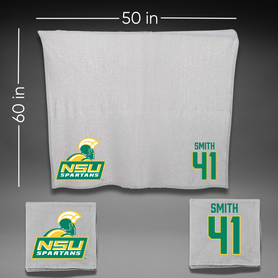 Norfolk State University Football Gray Blanket - #41 Jayden Smith
