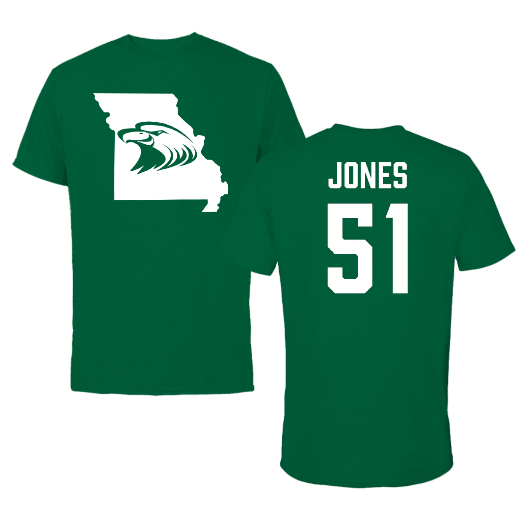 Central Methodist University Football Green State Tee - #51 Amari Jones