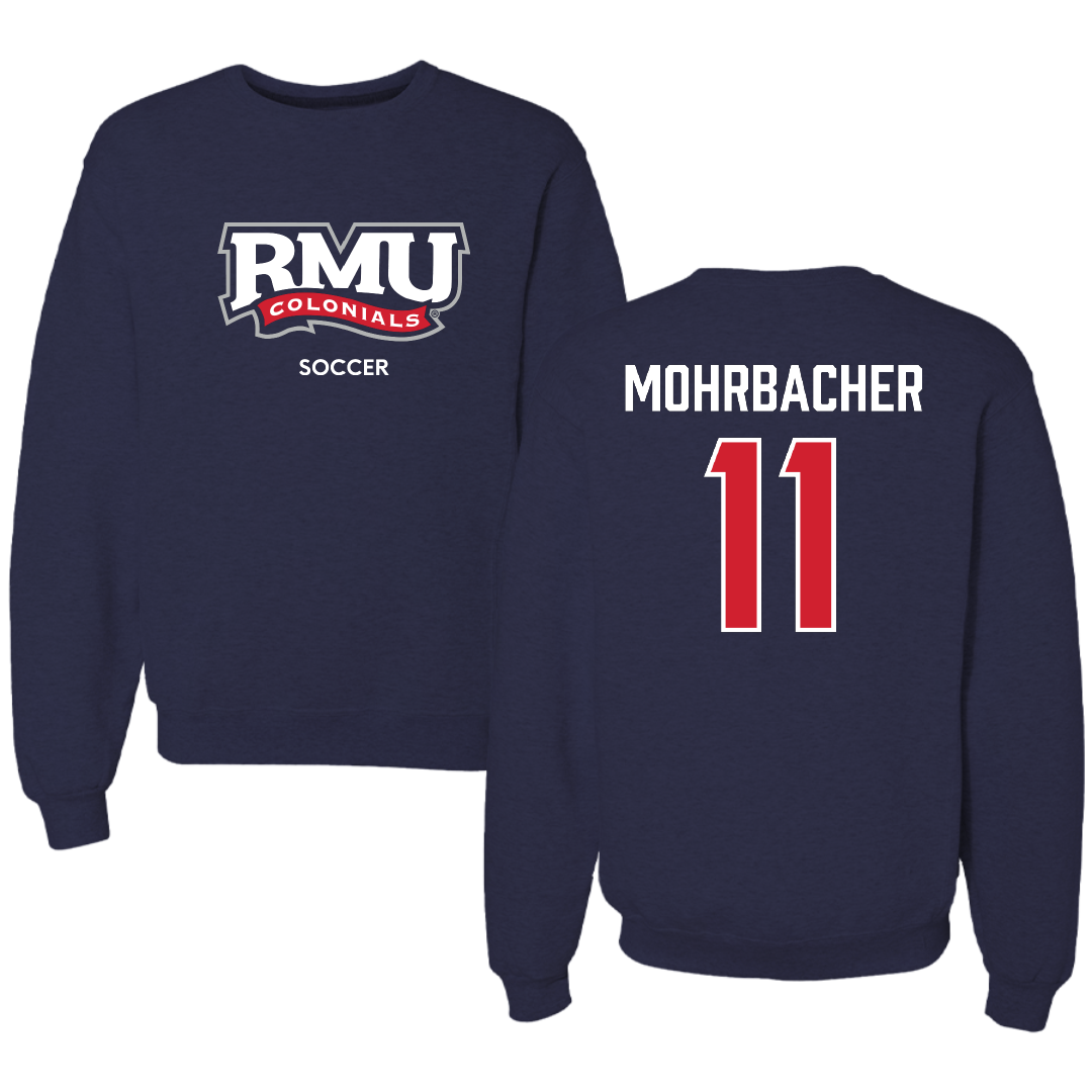 Robert Morris University Soccer (W) Navy RMU Crewneck - #11 Renae Mohrbacher