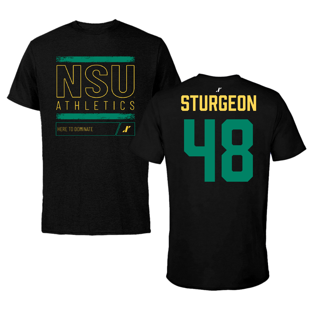 Norfolk State University Baseball Black Dominate Tee - #48 CC Sturgeon