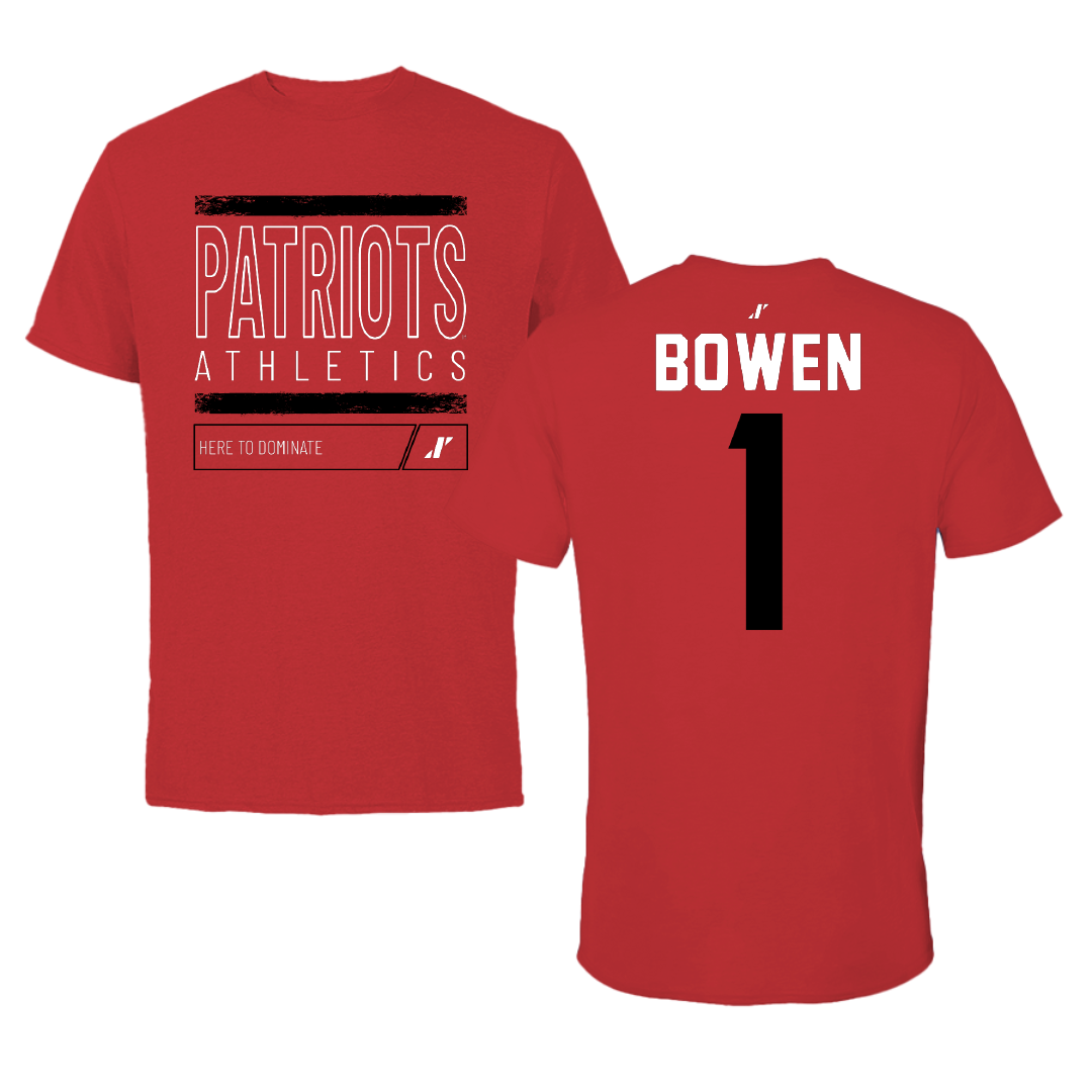 Dallas Baptist University Soccer Red Dominate Performance Tee - #1 Breanna Bowen