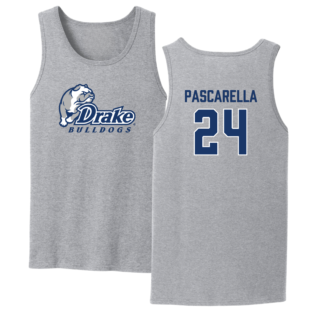 Drake University Soccer Sport Gray Tank Top - #24 Jordan Pascarella