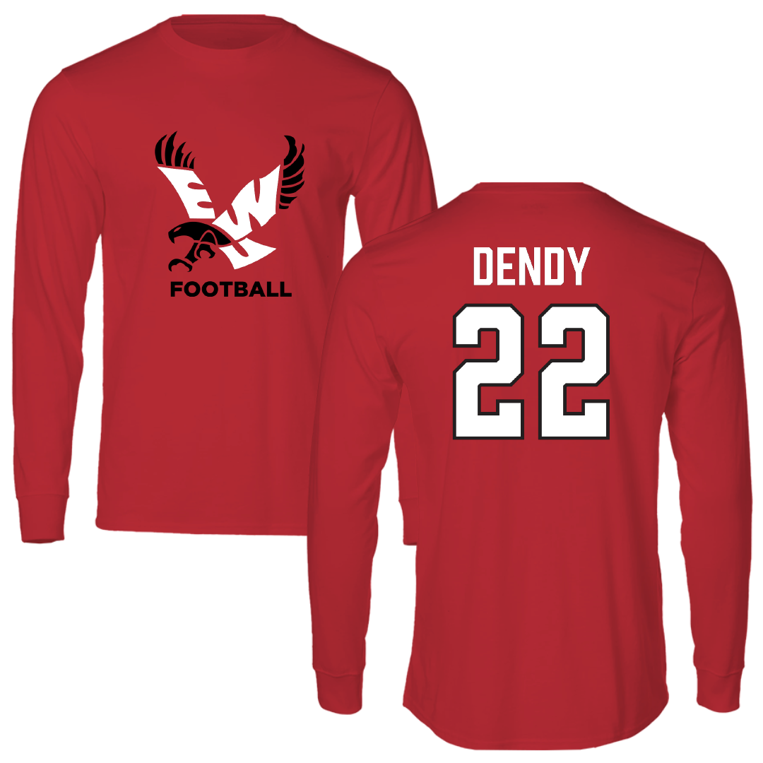 Eastern Washington University Football Red EWU Long Sleeve - #22 Amir Dendy