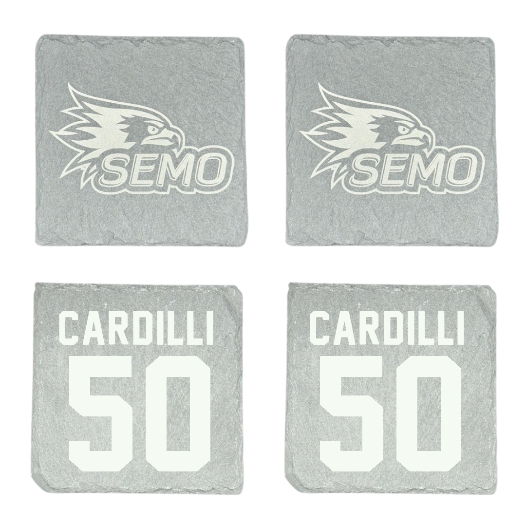 Southeast Missouri State University Football Stone Coaster (4 Pack)  - #50 Mike Cardilli