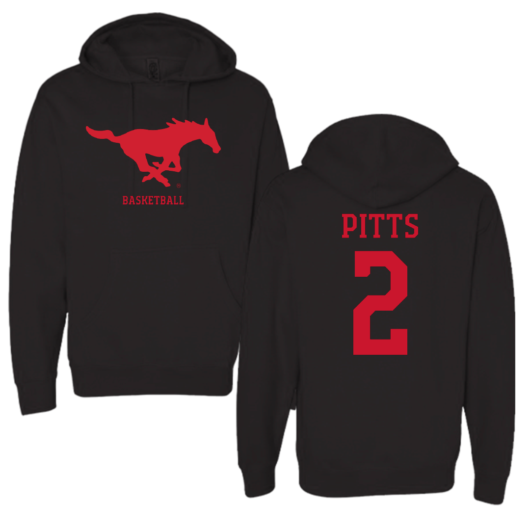 Southern Methodist University Basketball (W) Black Mascot Hoodie - #2 TK Pitts