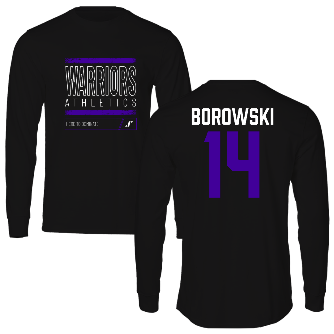 Winona State University Basketball Black Dominate Long Sleeve - #14 Ty Borowski