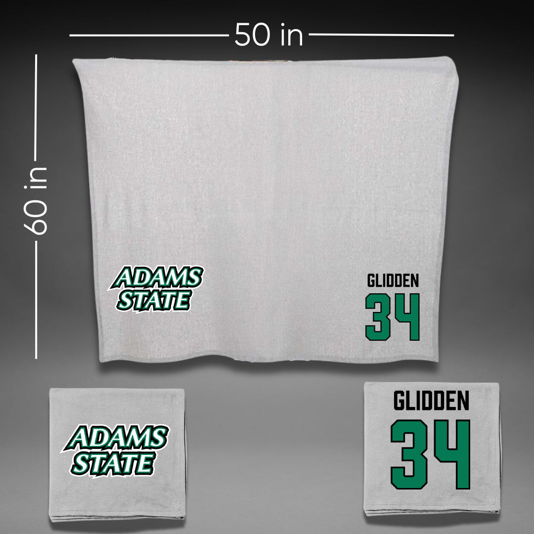 Adams State University Lacrosse (M) Gray Blanket - #34 Austin Glidden