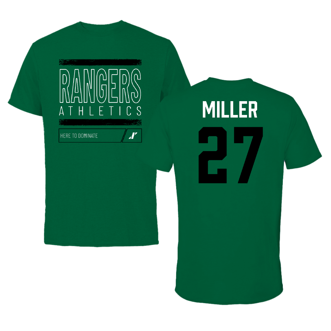 University of Wisconsin-Parkside Baseball Green Dominate Performance Tee - #27 Brennen Miller