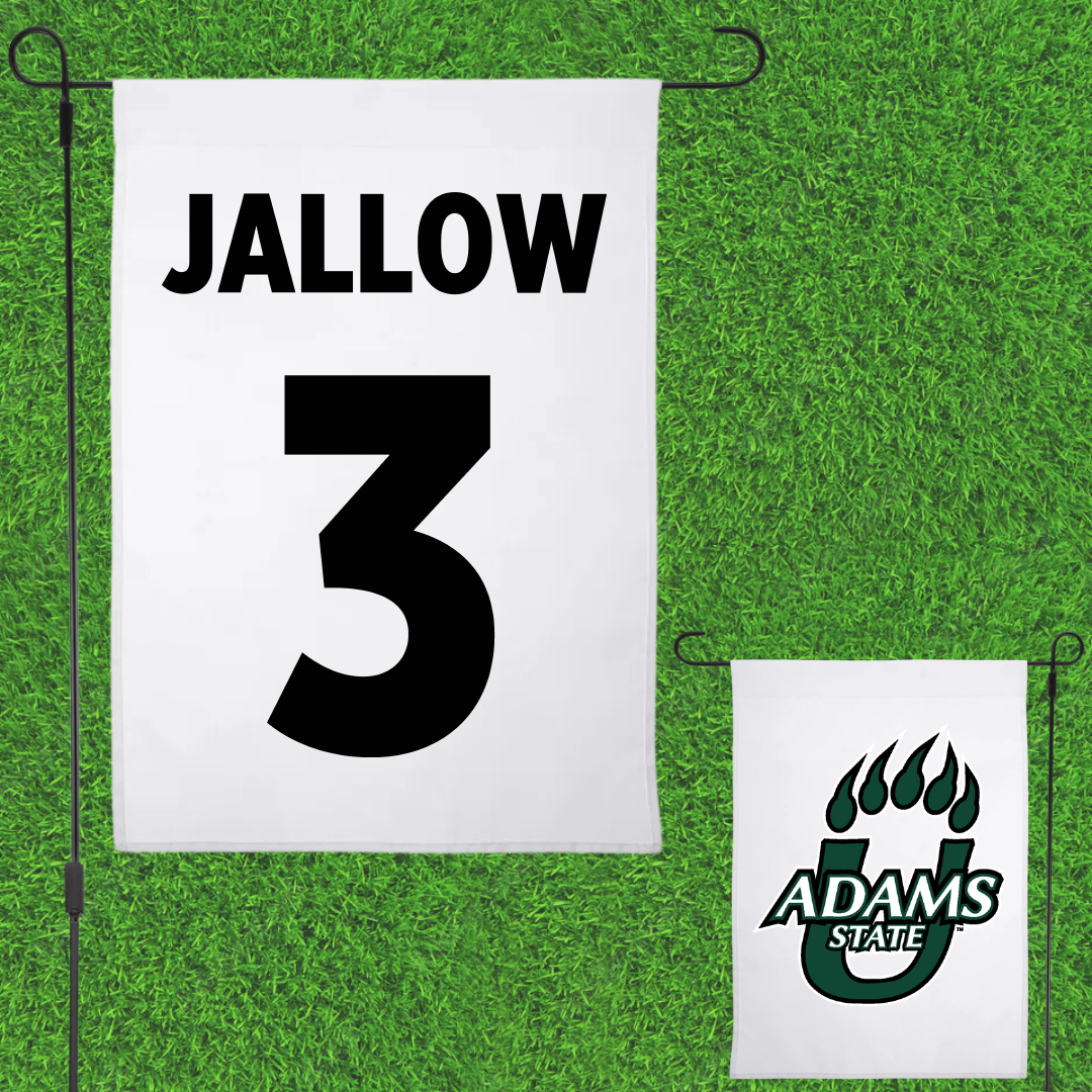 Adams State University Basketball (M) White Garden Flag - #3 Emilek Jallow