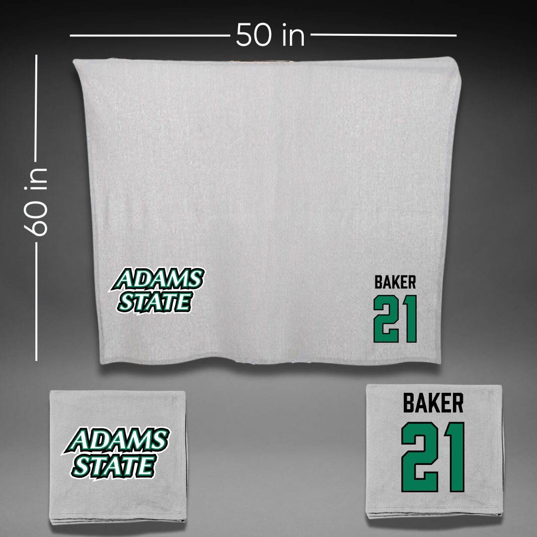 Adams State University Basketball (M) Gray Blanket - #21 Dillan Baker