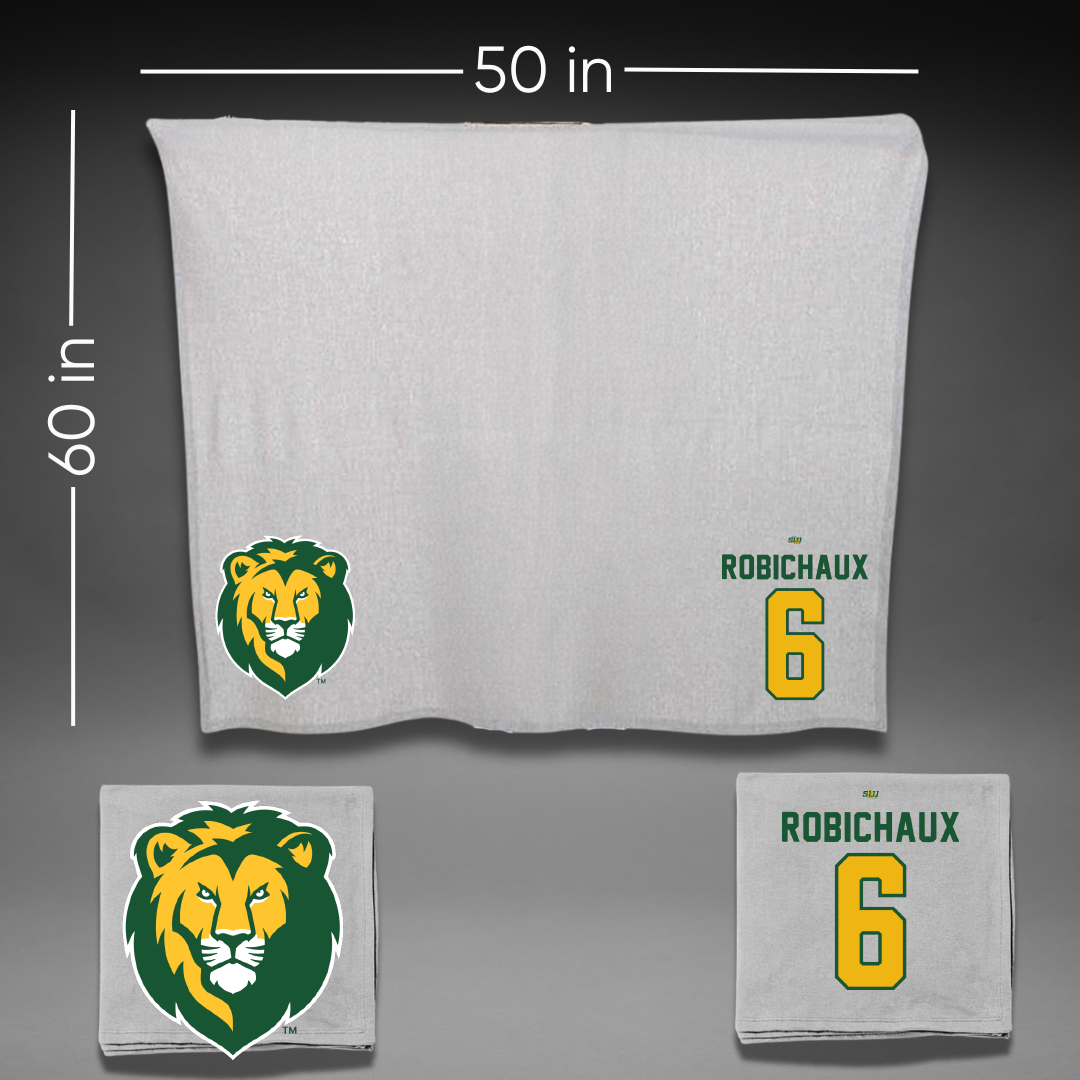 Southeastern Louisiana University Baseball Gray Blanket - #6 Ben Robichaux
