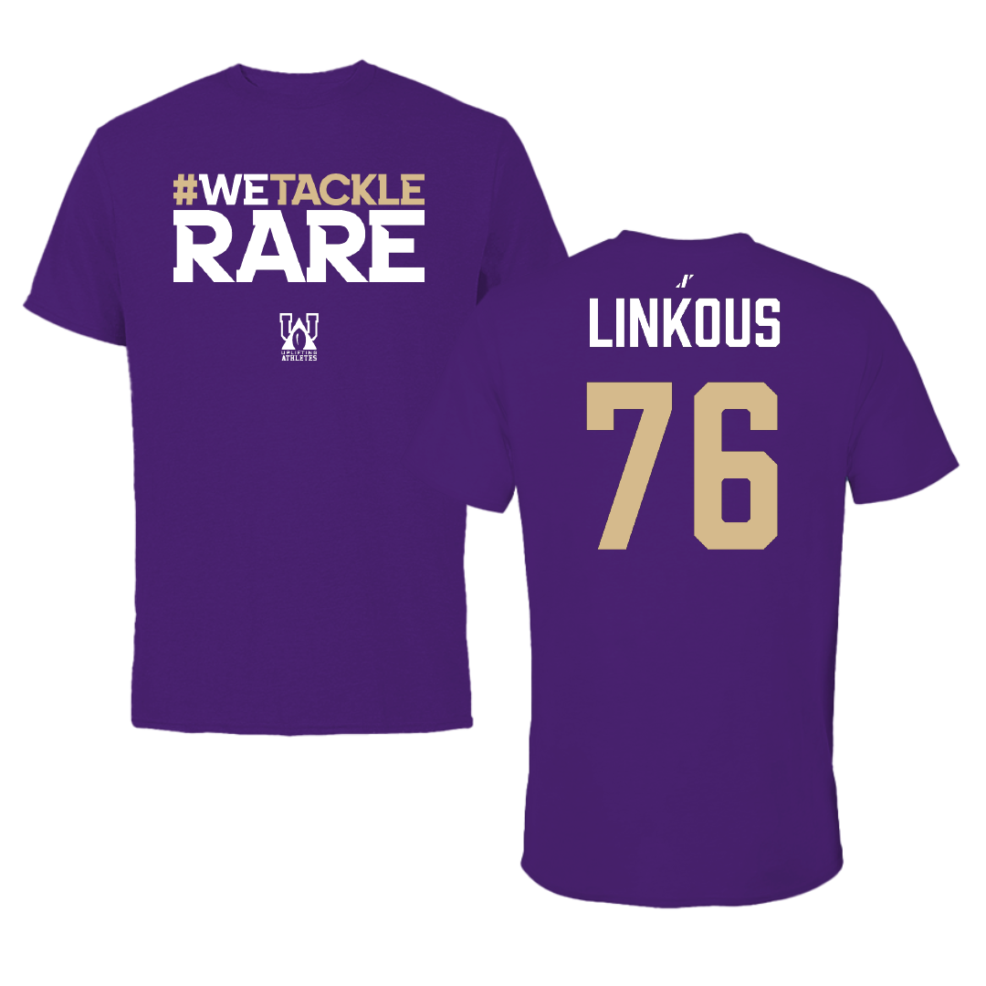 Football Purple Uplifting Athletes Tee - #76 Nathan Linkous