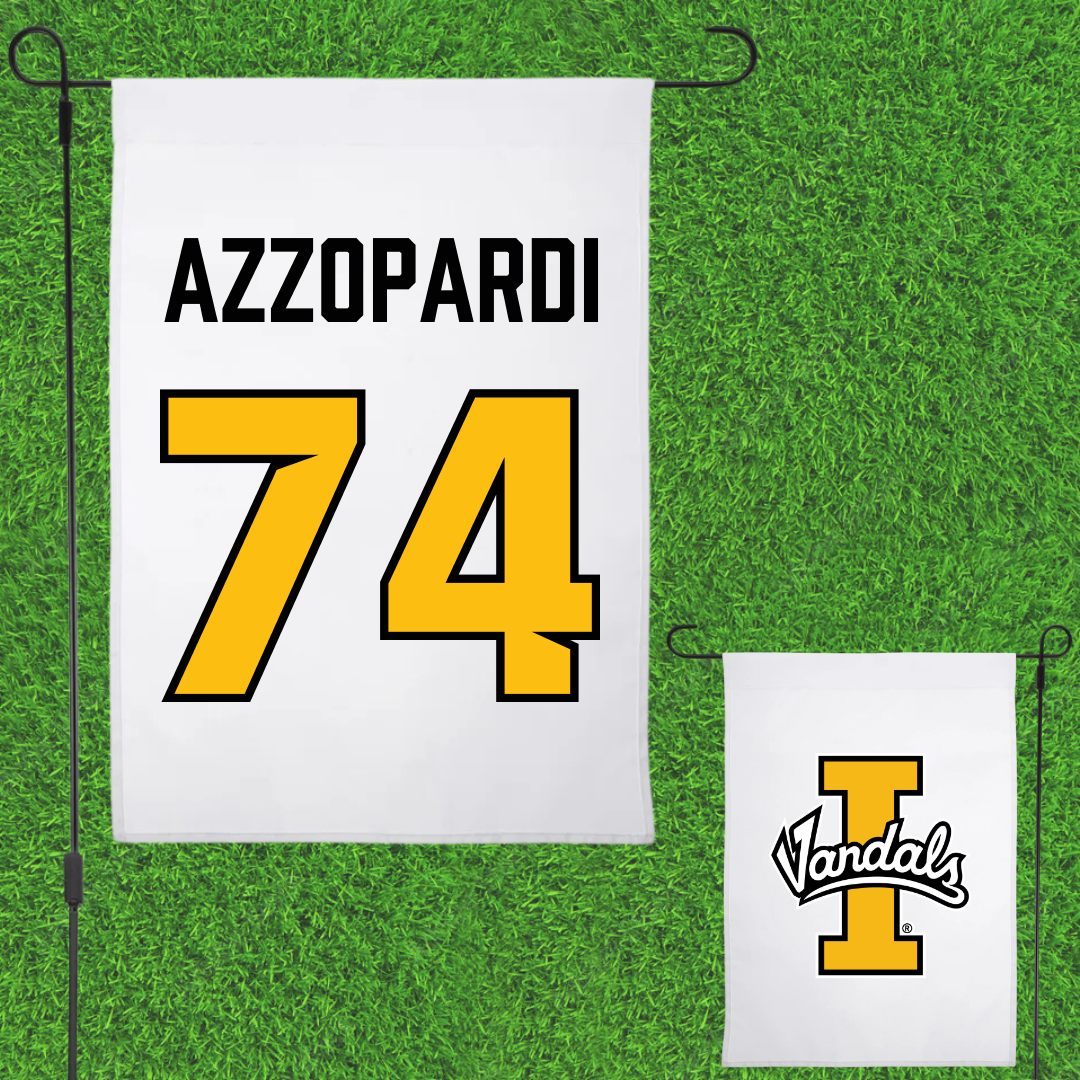 University of Idaho Football White Garden Flag - #74 Nate Azzopardi
