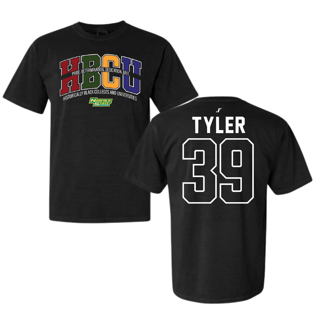 Norfolk State University Softball Black HBCU Comfort Colors Tee - #39 Brierra Tyler