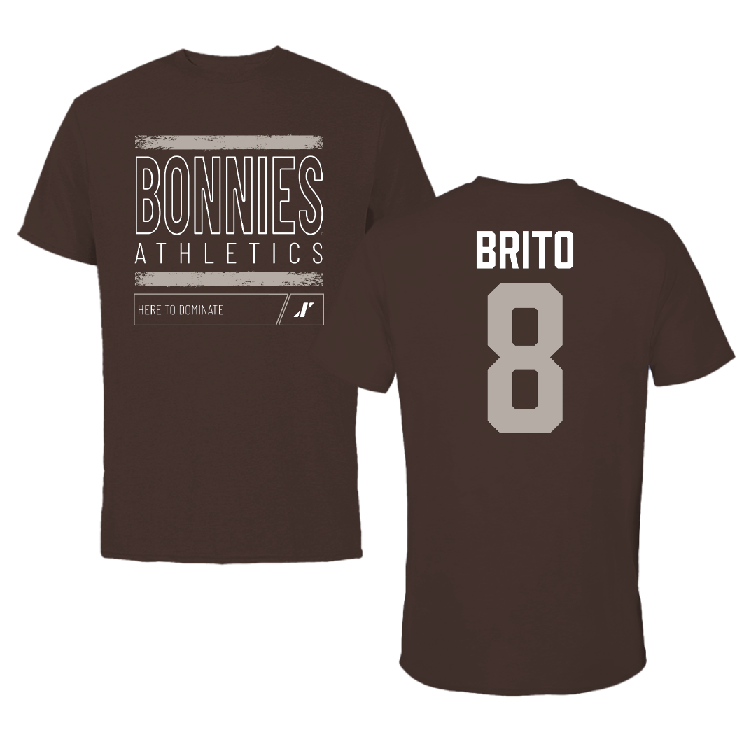 St. Bonaventure University Soccer Brown Dominate Tee - #8 Kenzo Brito