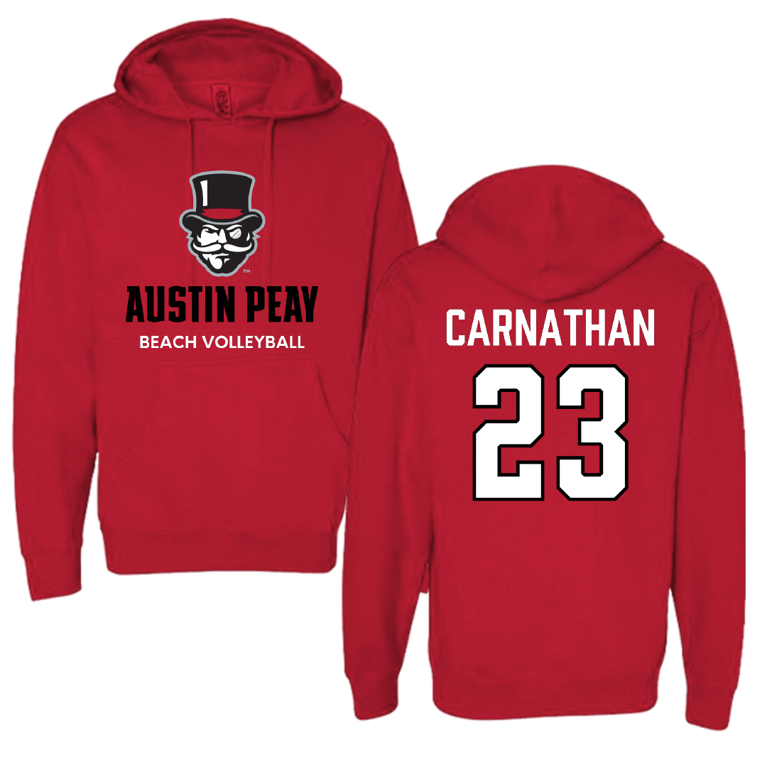 Austin Peay State University Beach Volleyball Red Hoodie - #23 Sarah Carnathan