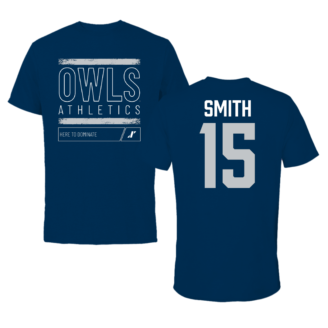 Rice University Baseball Navy Dominate Tee - #15 Luke Smith
