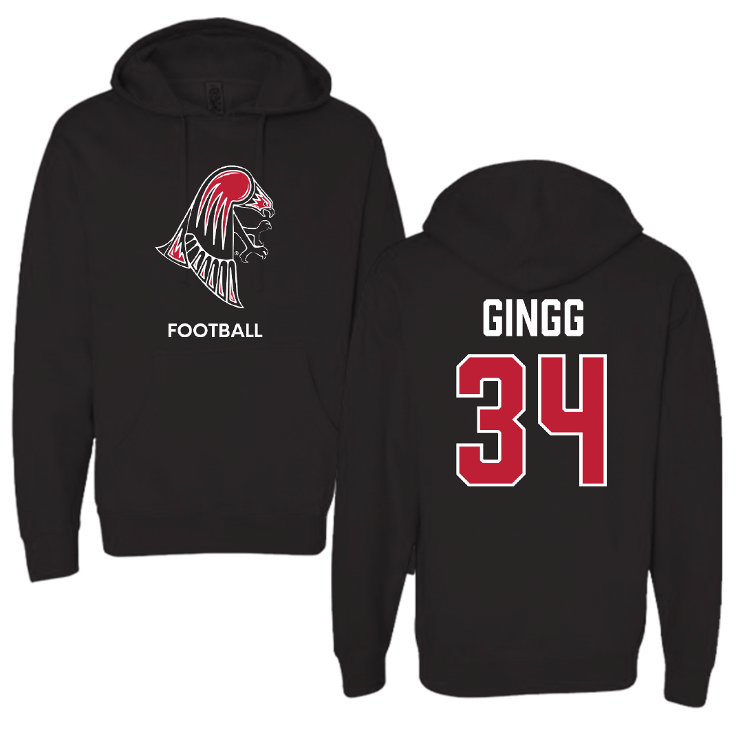 University of Wisconsin-River Falls Football Black Hoodie - #34 Conrad Gingg