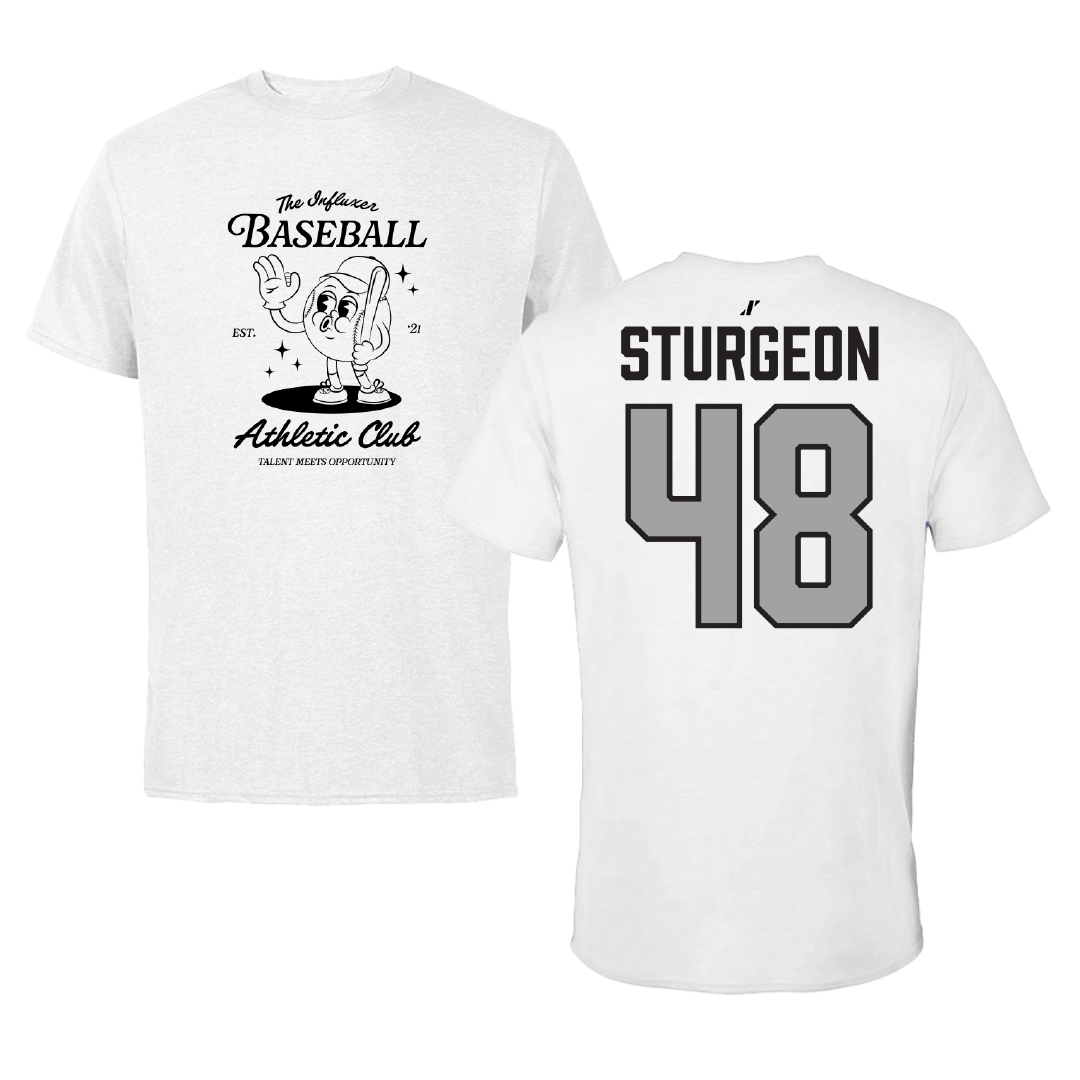 Baseball White Influxer Athletic Club Tee - #48 CC Sturgeon