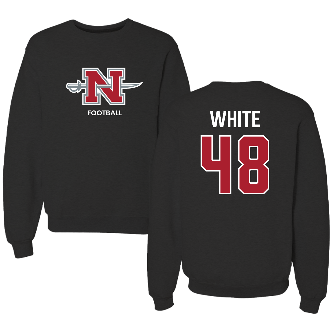 Nicholls State University Football Black Mascot Crewneck - #48 Scott White